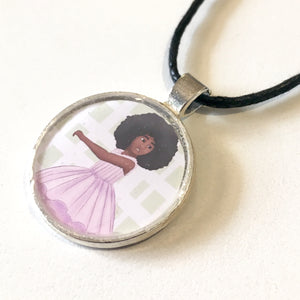 Afro Ballerina 25 mm/1 inch Art Pendant - Morgan Cerese Art