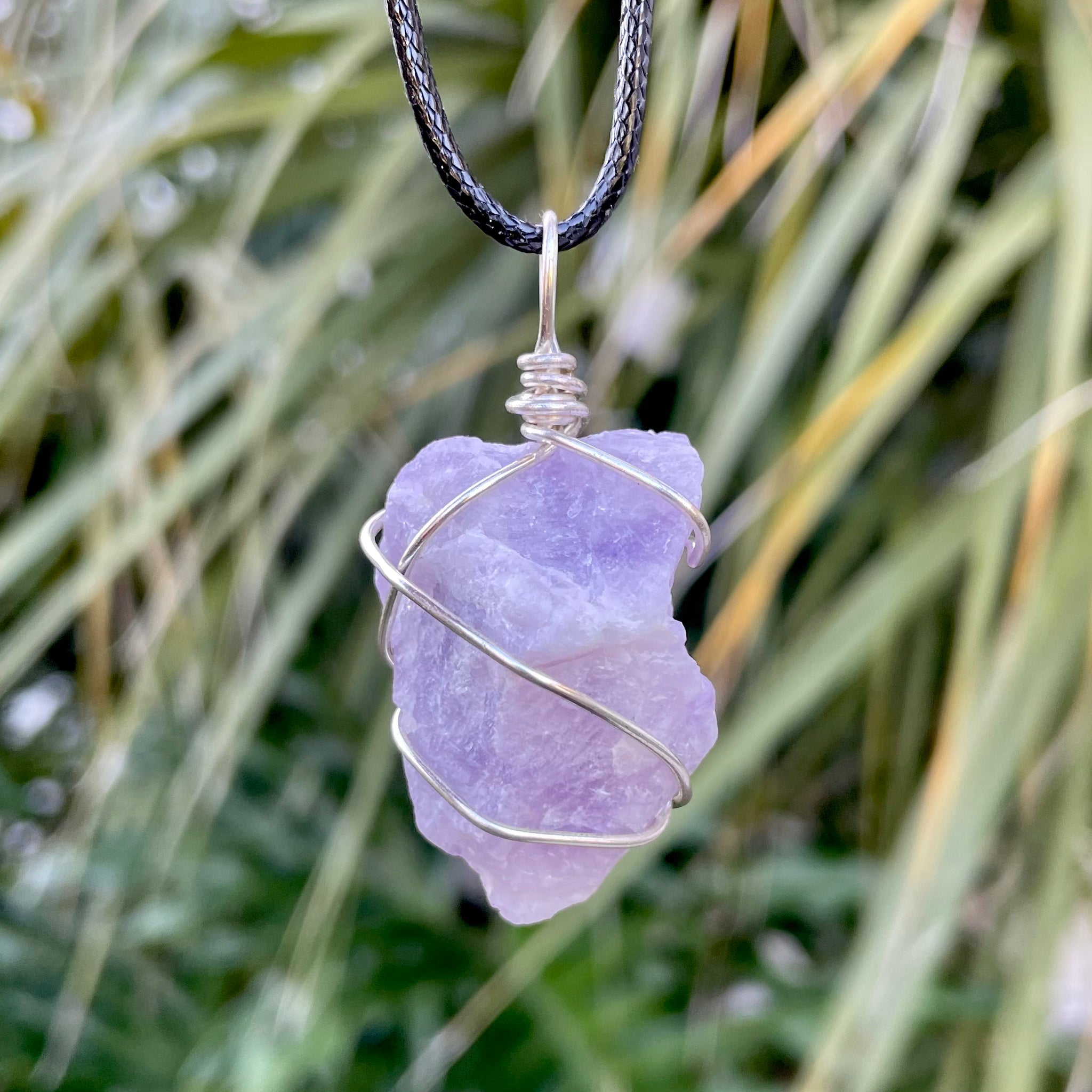 Raw Amethyst Wire Wrapped Pendant Morgan Cerese Art