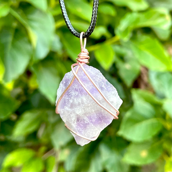 Raw Amethyst Wire Wrapped Pendant - Morgan Cerese Art