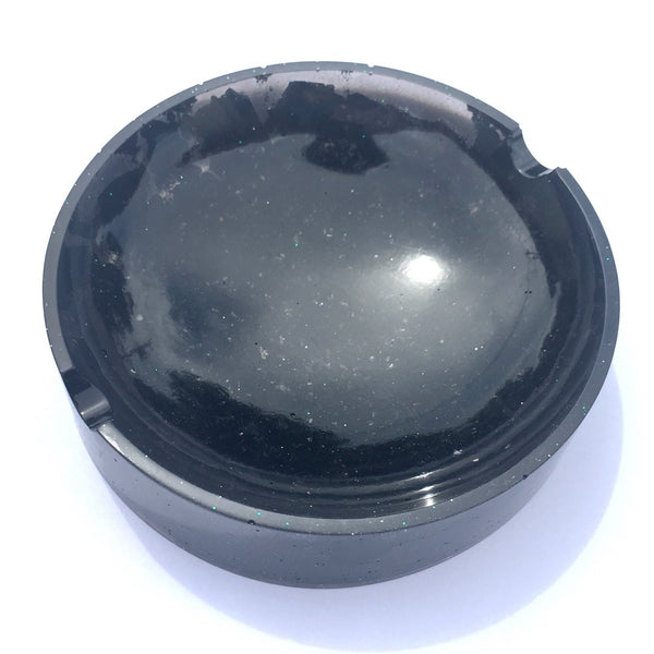 Black Tourmaline Resin Dish / Bowl / Ashtray For Grounding and Protection - Morgan Cerese Art