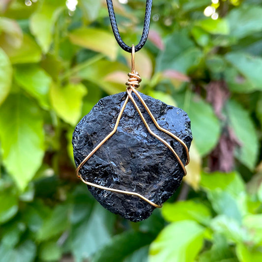 Raw Black Tourmaline Wire Wrapped Pendant - Morgan Cerese Art