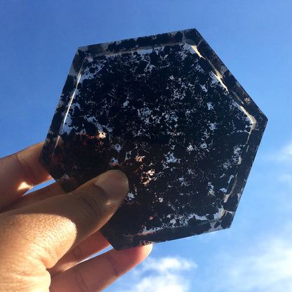 Black Tourmaline Resin Tray / Dish For Grounding and Protection - Morgan Cerese Art