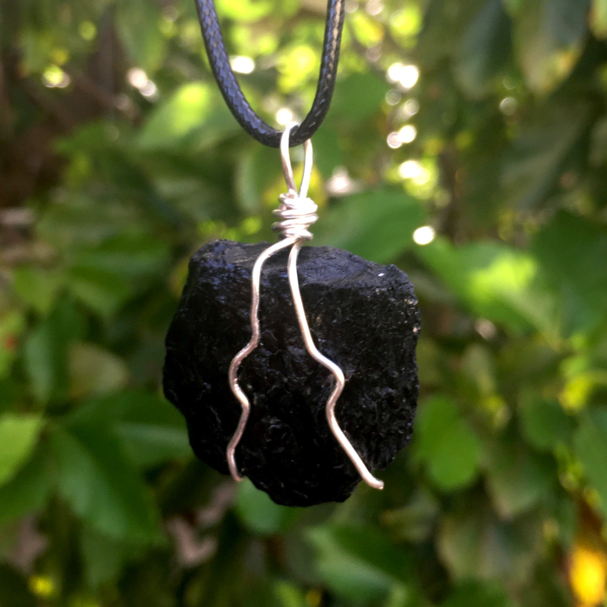 Raw Black Tourmaline Wire Wrapped Pendant - Morgan Cerese Art