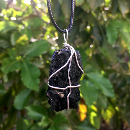 Raw Black Tourmaline Wire Wrapped Pendant - Morgan Cerese Art