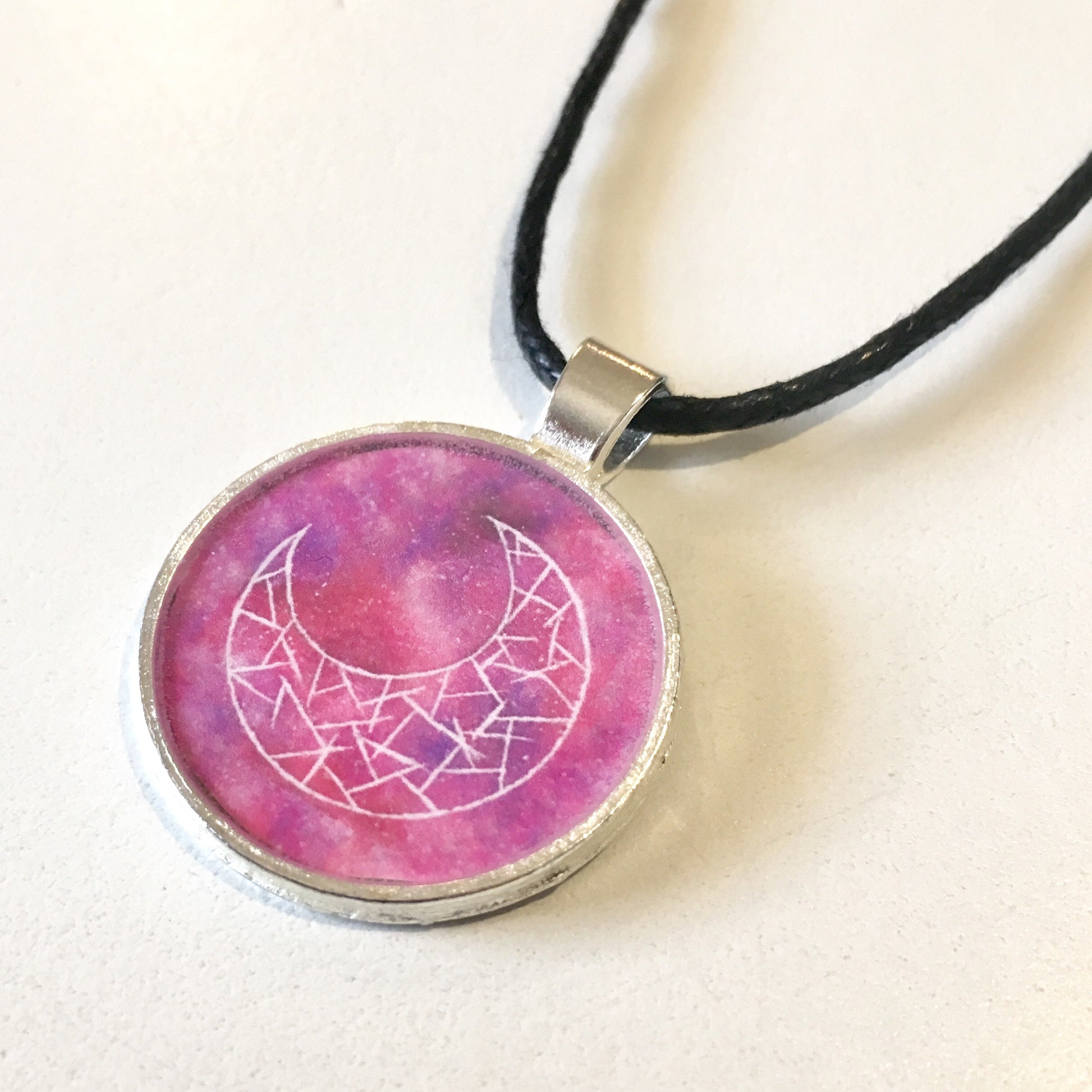 Cosmic Moon (Red) 25 mm/1 inch Art Pendant - Morgan Cerese Art