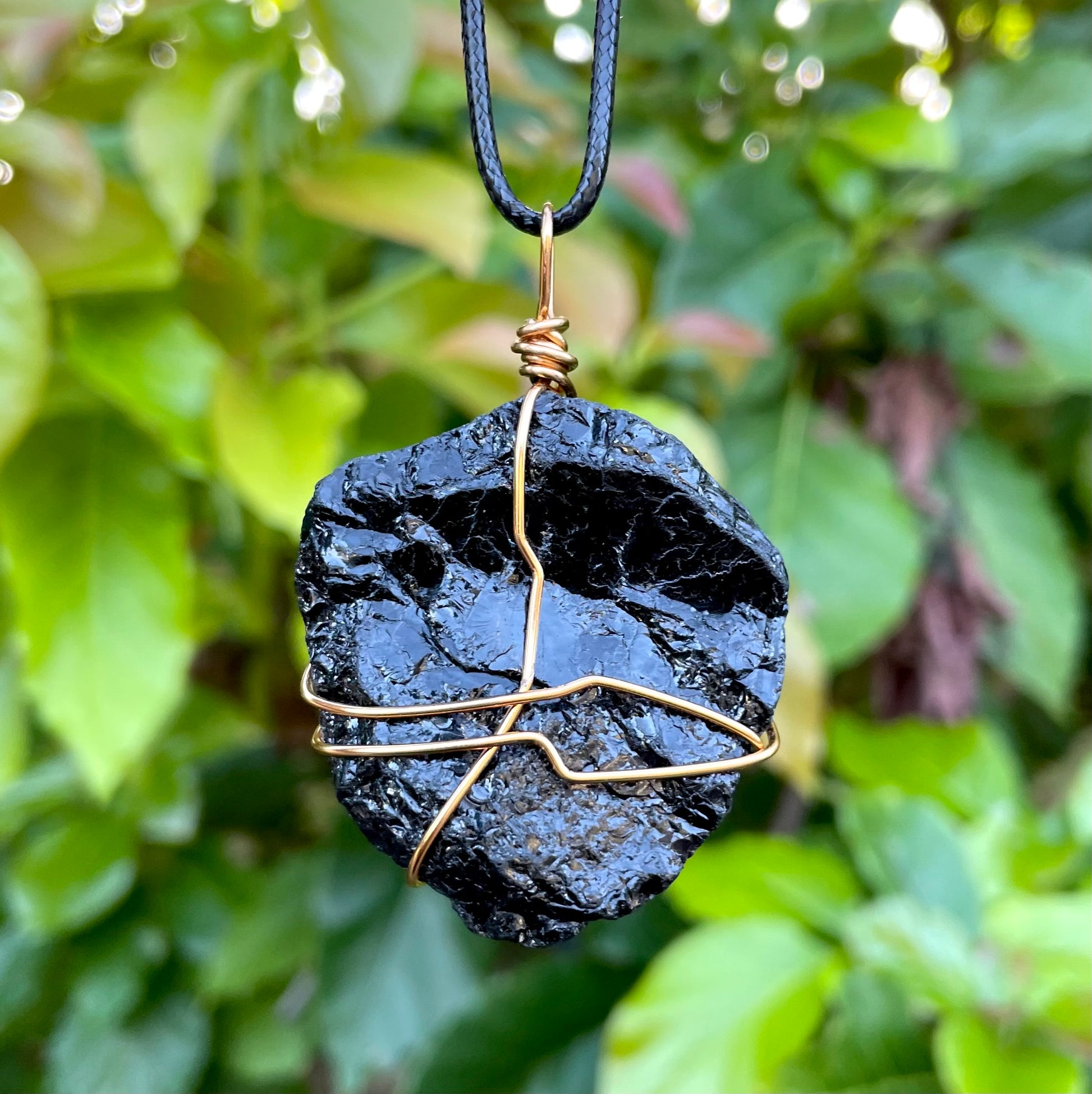 Raw Black Tourmaline Wire Wrapped Pendant - Morgan Cerese Art