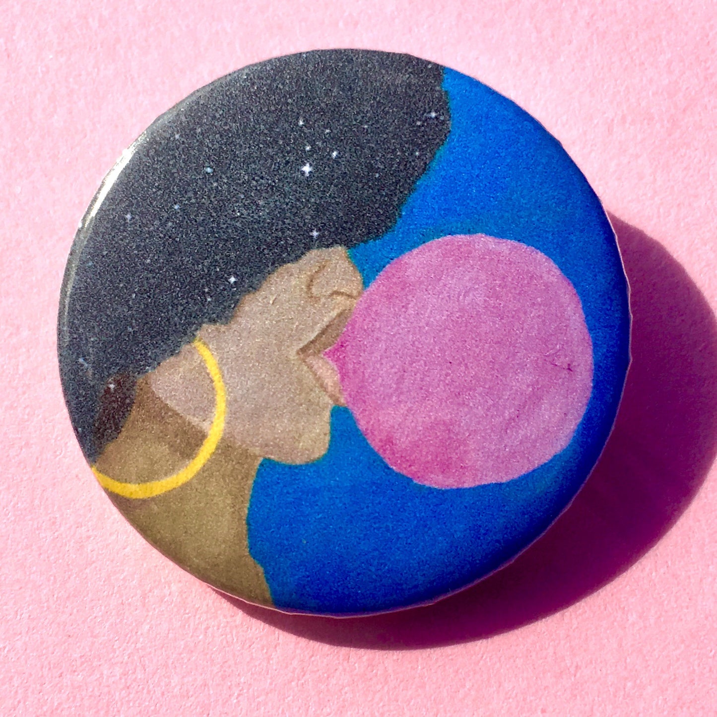 Afro Pop Pin-back Button - Morgan Cerese Art