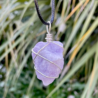 Raw Amethyst Wire Wrapped Pendant