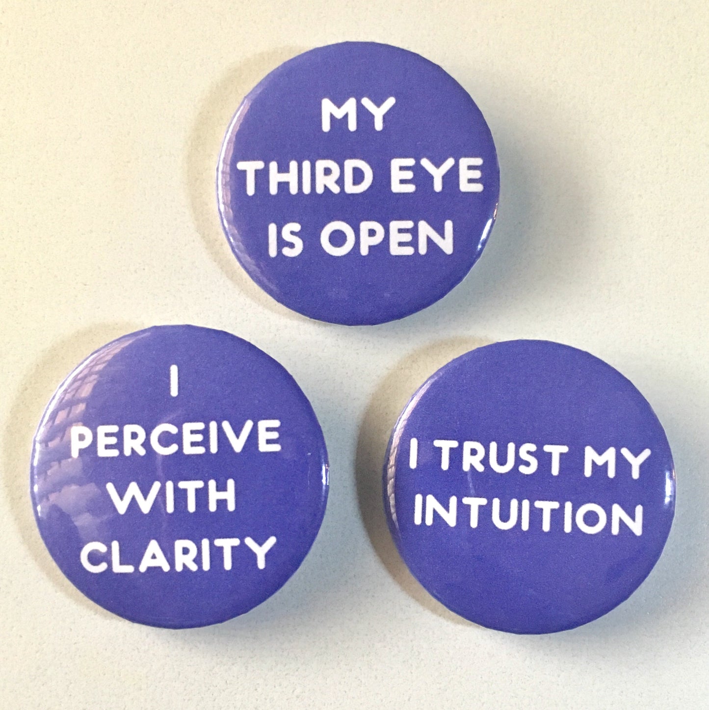 Third Eye Chakra Affirmation Pin-back Button - Morgan Cerese Art