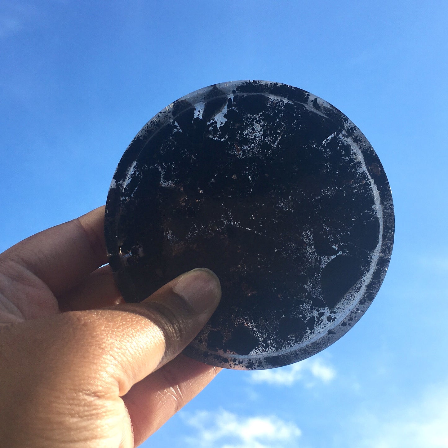 Black Tourmaline Resin Tray / Dish For Grounding and Protection - Morgan Cerese Art