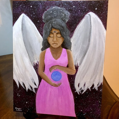 "Angel of Clarity" Acrylic Painting - 8x10 inches - Morgan Cerese Art