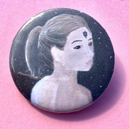 Lady Neptune Pin-back Button - Morgan Cerese Art