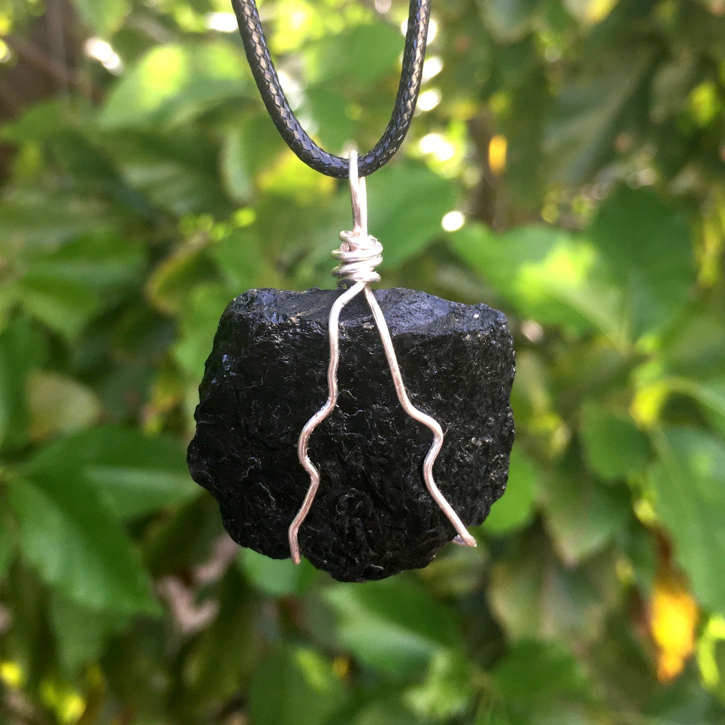 Raw Black Tourmaline Wire Wrapped Pendant - Morgan Cerese Art