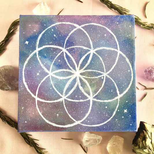 Seed of Life Acrylic Painting - 6x6 inches - Morgan Cerese Art