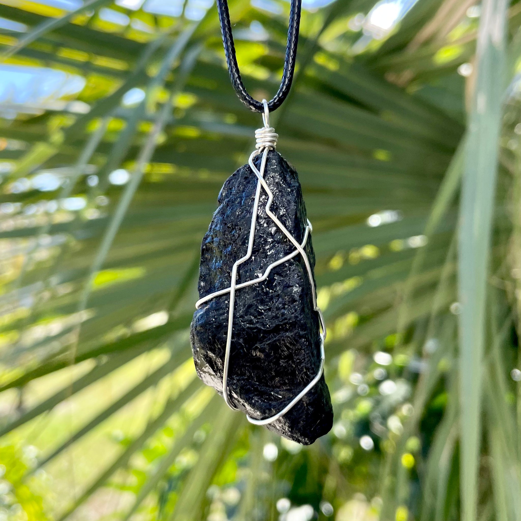 Raw Black Tourmaline Wire Wrapped Pendant Morgan Cerese Art