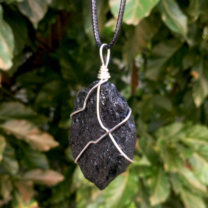 Raw Black Tourmaline Wire Wrapped Pendant - Morgan Cerese Art