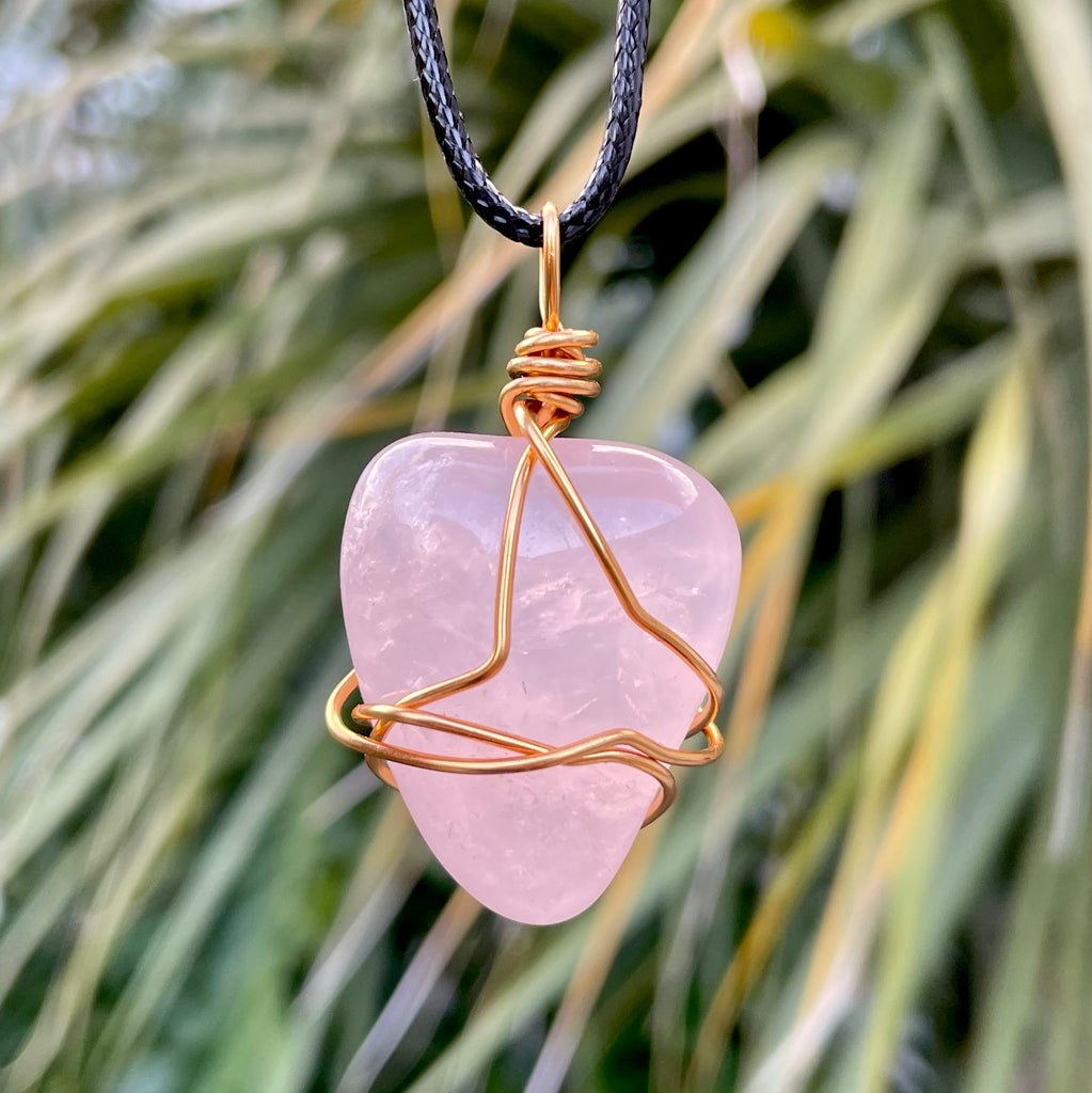 Tumbled Rose Quartz Wire Wrapped Pendant Morgan Cerese Art