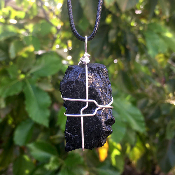 Raw Black Tourmaline Wire Wrapped Pendant - Morgan Cerese Art