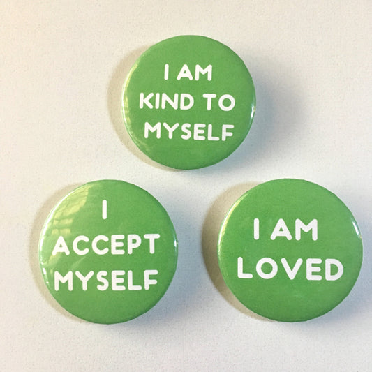 Heart Chakra Affirmation Pin-back Button - Morgan Cerese Art