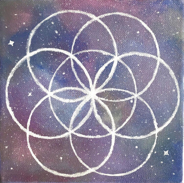 Seed of Life Acrylic Painting - 6x6 inches - Morgan Cerese Art