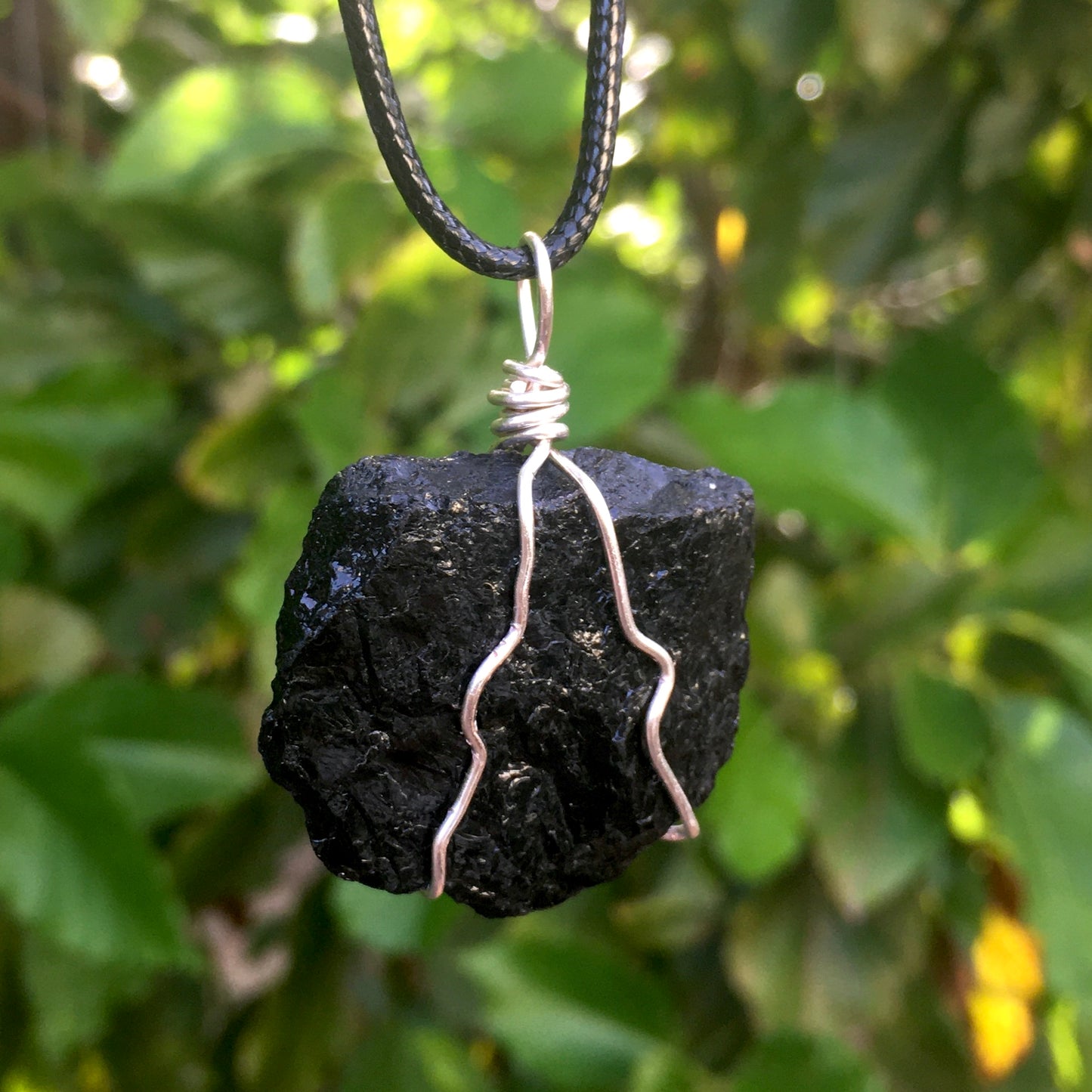 Raw Black Tourmaline Wire Wrapped Pendant - Morgan Cerese Art