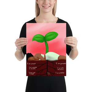Root Chakra Muladhara Healing Affirmation  Large Matte Paper Poster - Morgan Cerese Art
