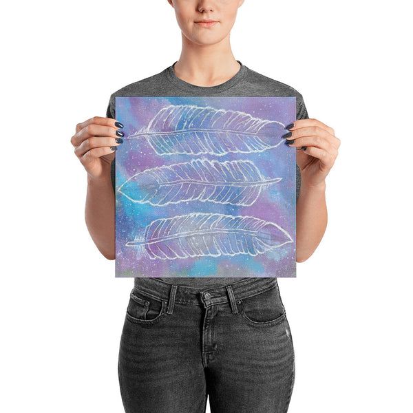 Cosmic Feathers Photo Paper Poster - Morgan Cerese Art