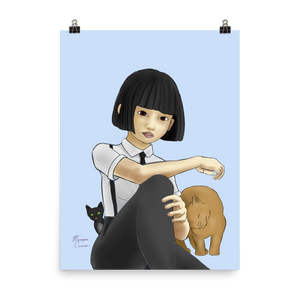 Nekohime (Cat Princess) Photo Paper Poster - Morgan Cerese Art