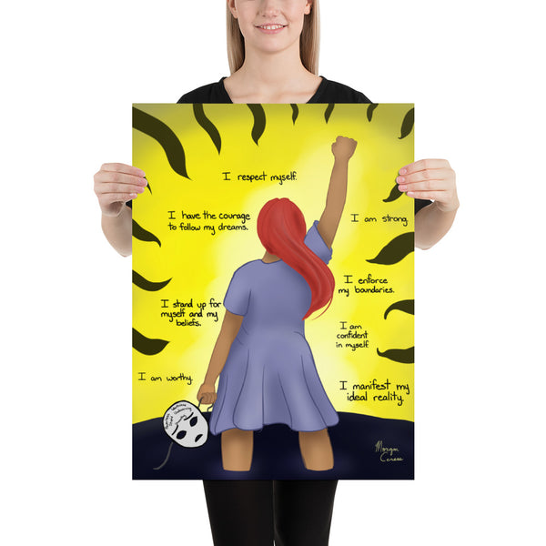 Solar Plexus Chakra Manipura Healing Affirmation Large Matte Paper Poster - Morgan Cerese Art
