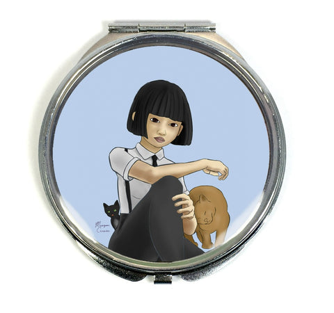 Nekohime (Cat Princess) Compact Mirror - Morgan Cerese Art