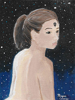 "Lady Neptune" Acrylic Painting - 6x8 inches - Morgan Cerese Art