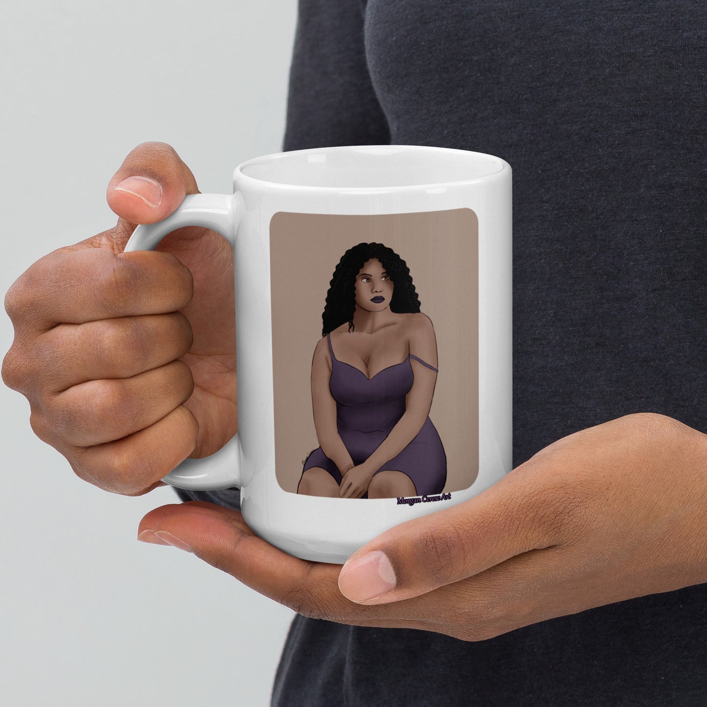 Peace Be Still Mug - Plus Size Woman Body Positive Art - Morgan Cerese Art