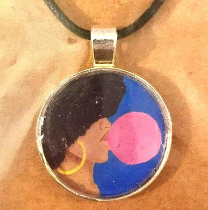 Afro Pop 25 mm/1 inch Art Pendant - Morgan Cerese Art