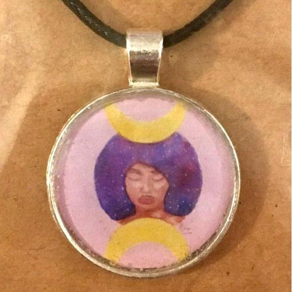 Moon Goddess 25 mm/1 inch Art Pendant - Morgan Cerese Art