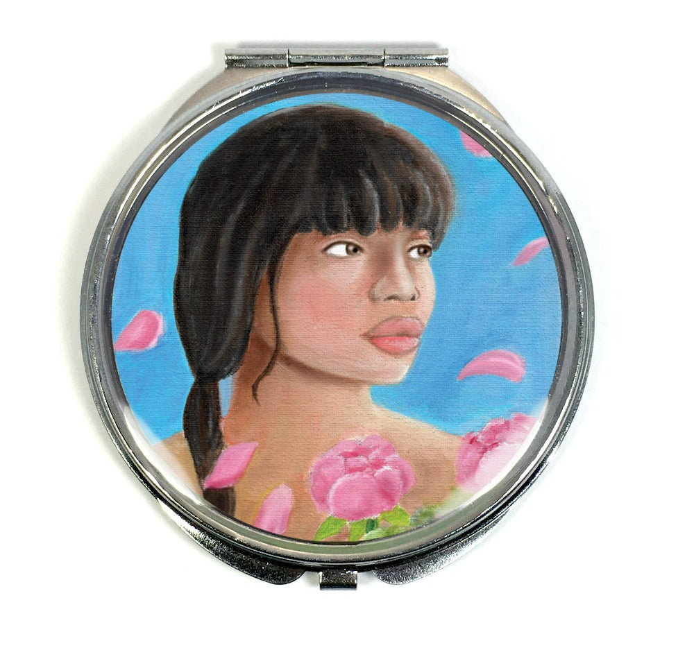 Pink Elegance Compact Mirror - Morgan Cerese Art