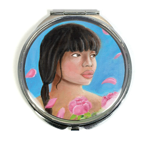 Pink Elegance Compact Mirror - Morgan Cerese Art