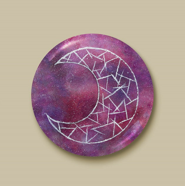 Cosmic Moon (Red) Pin-back Button - Morgan Cerese Art