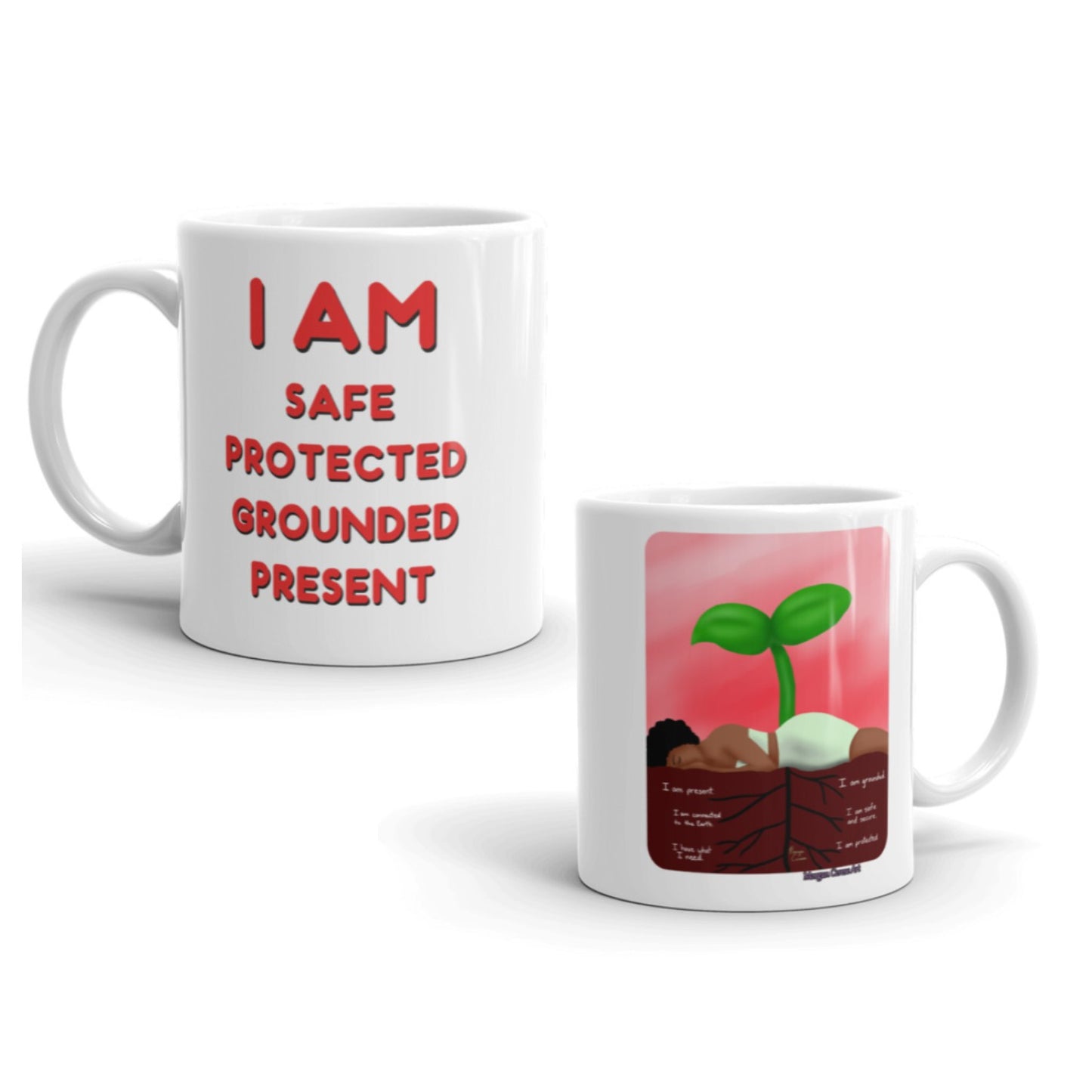 Root Chakra - Muladhara - Healing Art & Affirmation Mug - Morgan Cerese Art