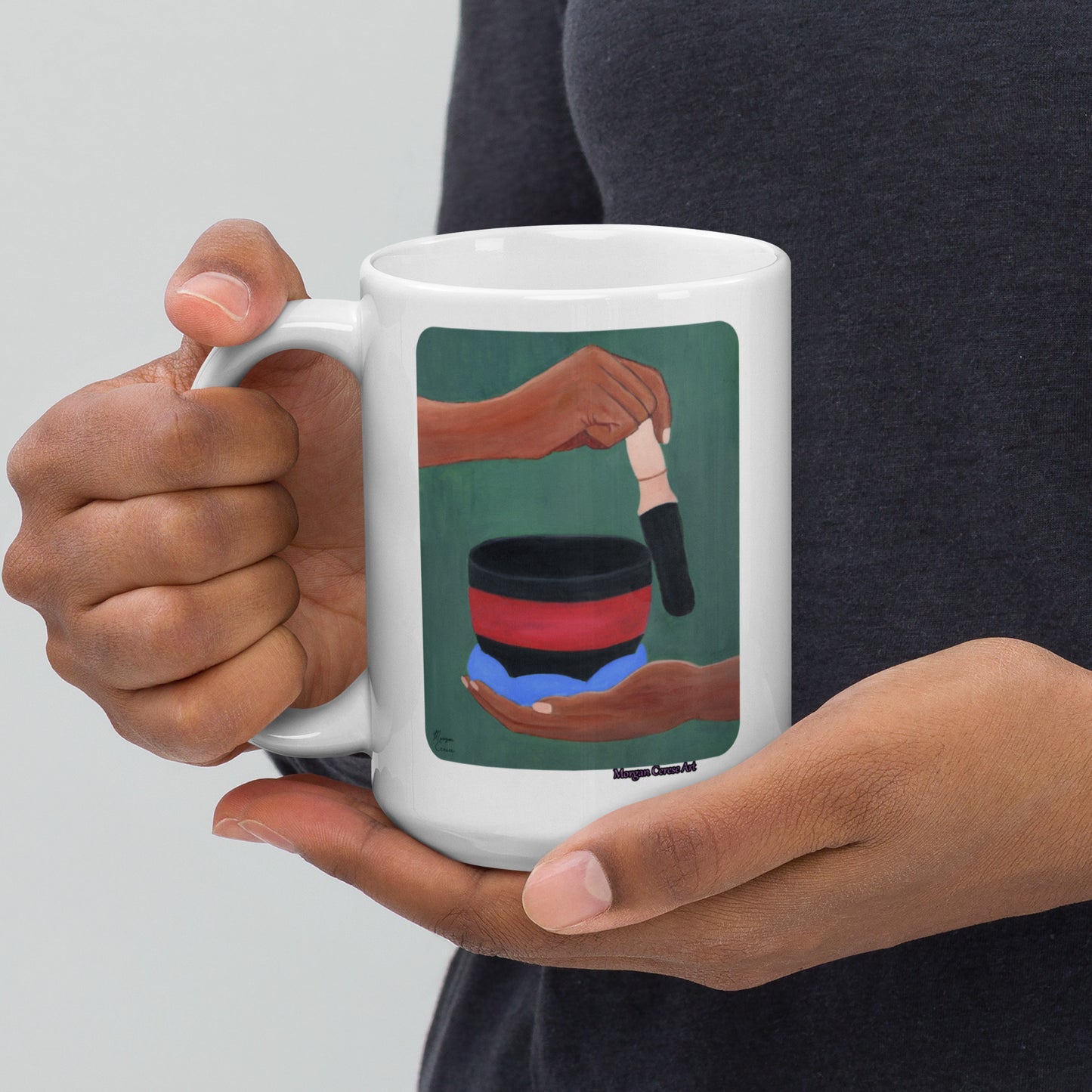 The Singing Bowl Mug - Healing Themed Spiritual Art - Morgan Cerese Art