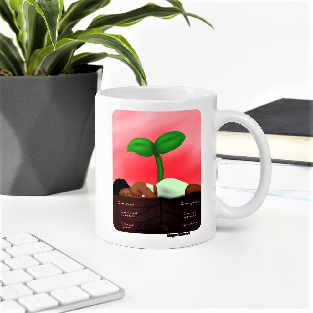 Root Chakra - Muladhara - Healing Art & Affirmation Mug - Morgan Cerese Art