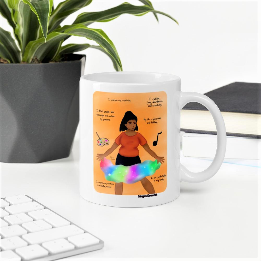 Sacral Chakra - Svadhisthana - Healing Art & Affirmation Mug - Morgan Cerese Art