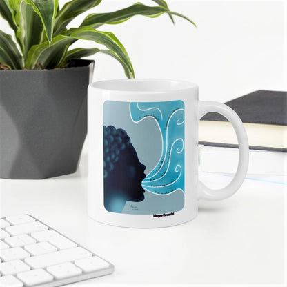 Throat Chakra - Vishuddha - Healing Art & Affirmation Mug - Morgan Cerese Art